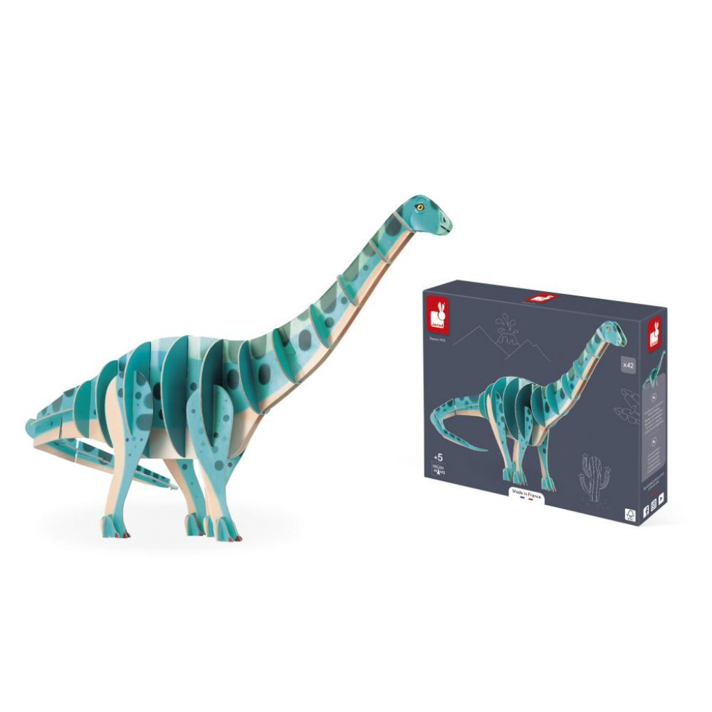 Janod Dřevěné 3D puzzle Dinosaurus Diplodocus Dino 42 ks