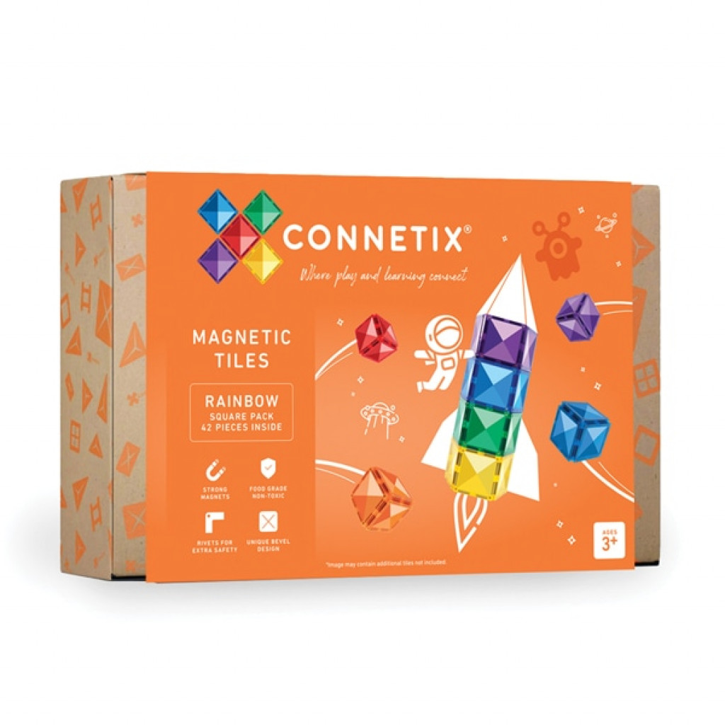 Connetix Magnetická stavebnice - Rainbow Square Pack 42 ks