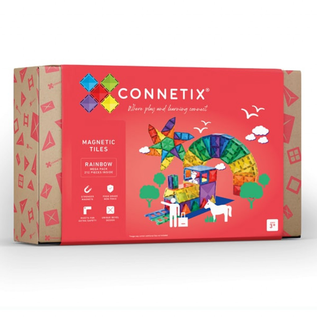 Connetix Magnetická stavebnice - Rainbow Mega Pack 212 ks