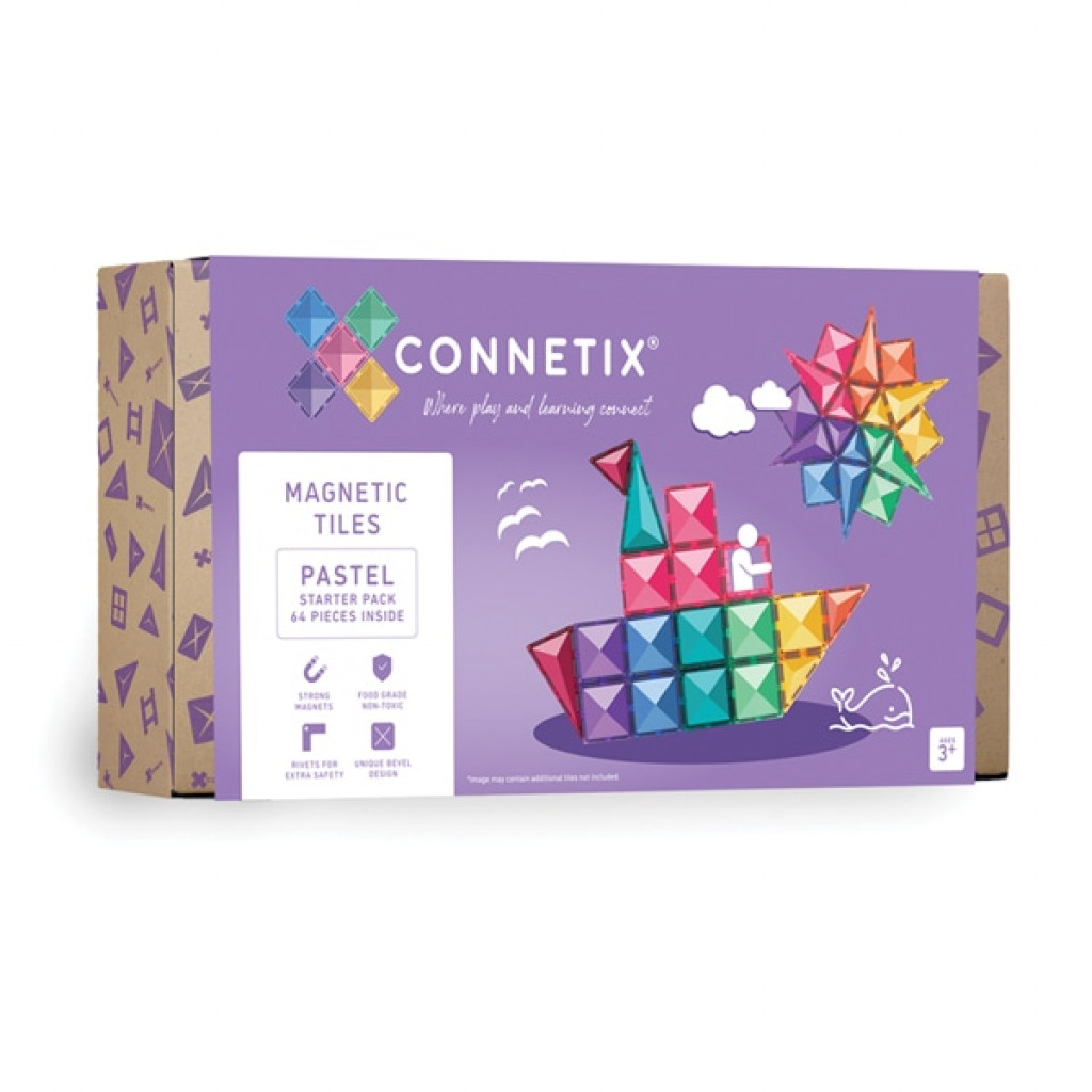 Connetix Magnetická stavebnice - Pastel Starter Pack 64 ks