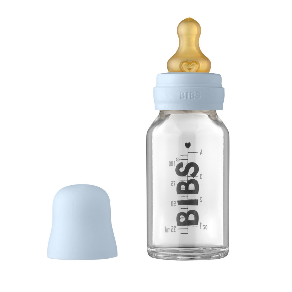 BIBS BIBS Baby Bottle sklenená fľaša 110ml (Baby Blue)