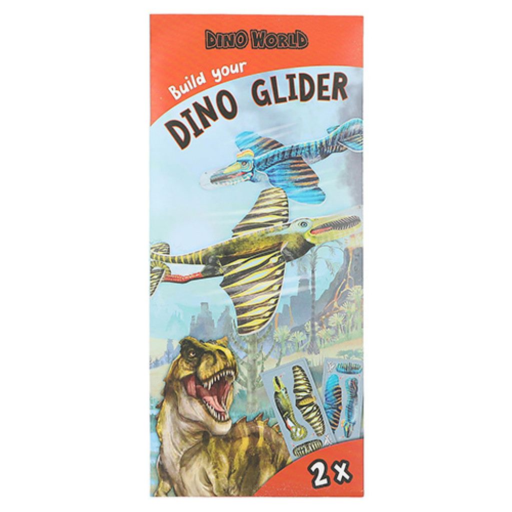 Dino World ASST | Létající házedlo Build your Dino Glider, 2ks v balení, Oranžová