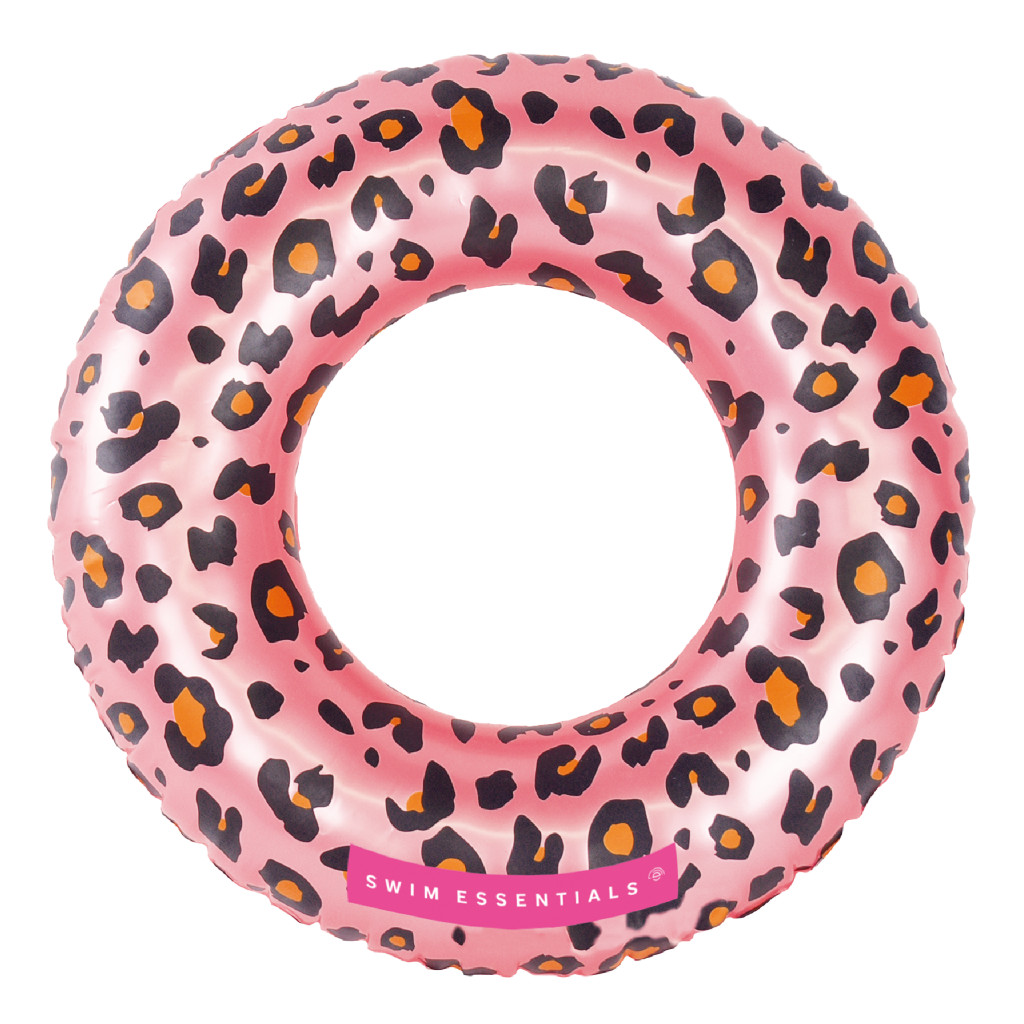 Swim Essentials Nafukovací kruh Leopard růžový 50 cm