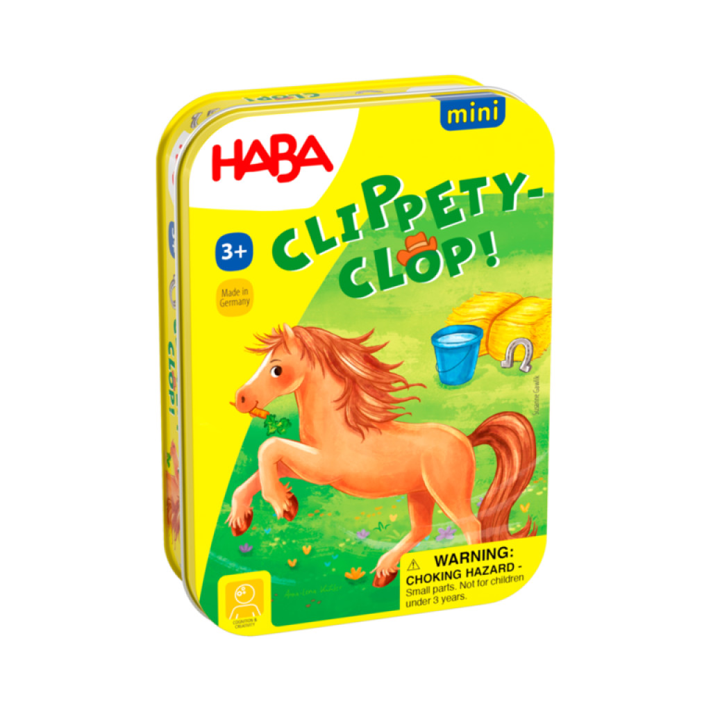 Haba Mini hra v kovovej krabici Hop! Hop! Koník