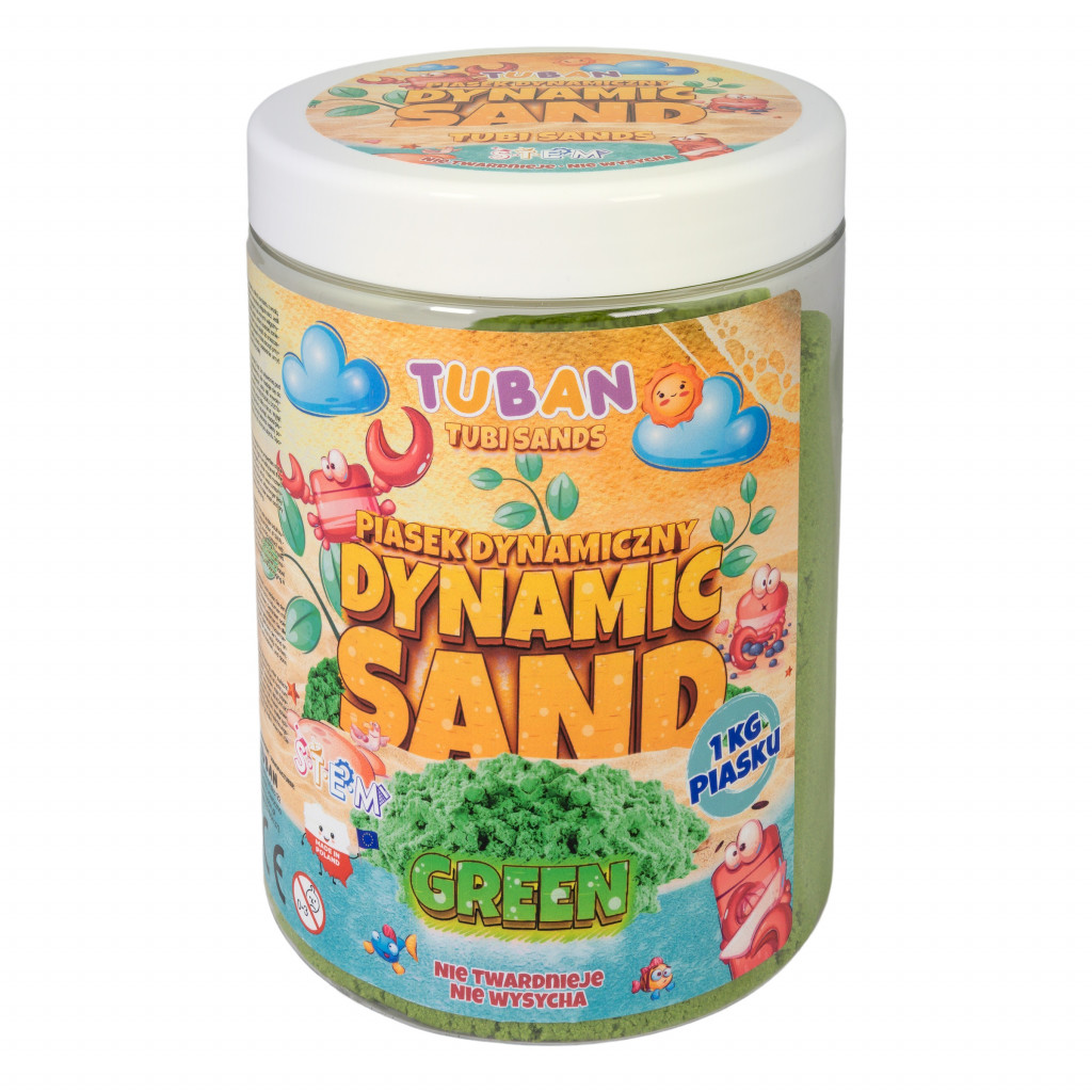 TUBAN Dynamický písek Zelený 1 kg