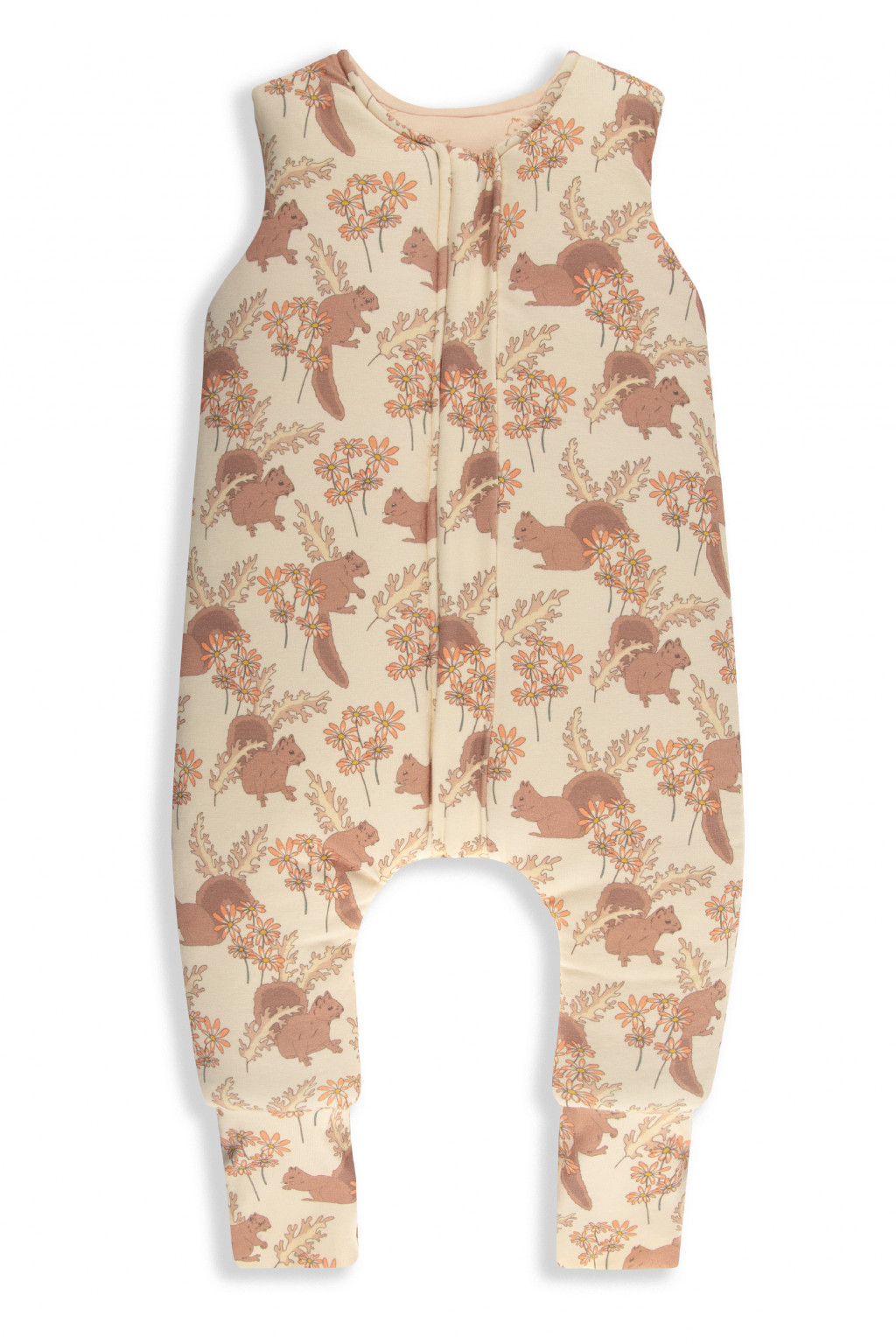 Sleepee Celoroční spací pytel s nohavicemi Sleepee Vintage Animals Almond/Cream XS