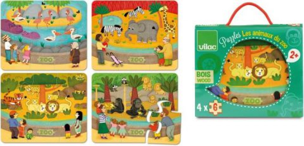 Vilac Dřevěné puzzle Zoo