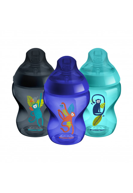 Kojenecká láhev C2N Jungle Blue 260ml 3ks 0m+ Tommee Tippee