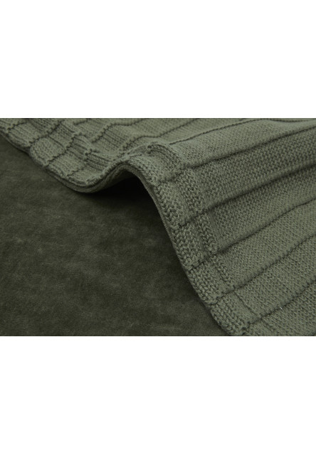 Deka pletená / samet 75x100 cm Pure Knit Leaf Green