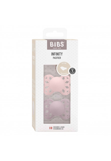 BIBS Infinity anatomické cumlíky zo silikónu 2ks - veľkosť 1 (Fossil Grey / Mauve)