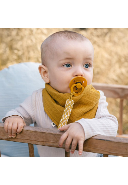 BIBS Paci Braid klip na cumlík (Baby Blue/Ivory)