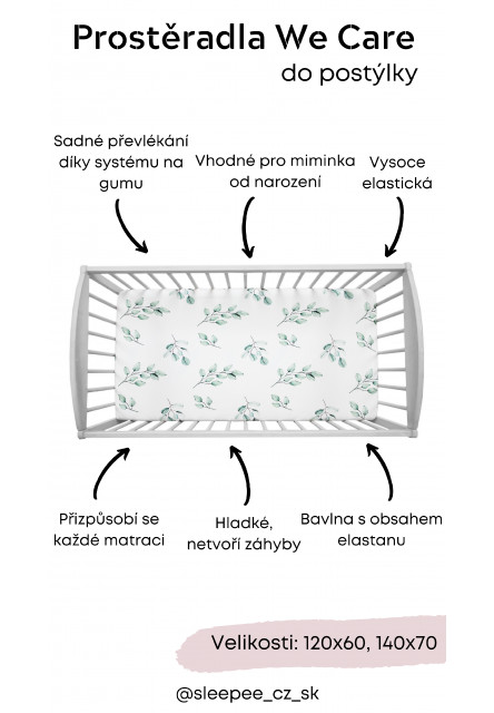 Prostěradlo Sleepee Bohemian Botanic 140x70 cm