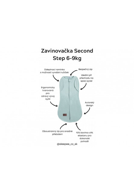 Zavinovačka Sleepee Second Step Swaddle s čepičkou zdarma Bohemian Sand