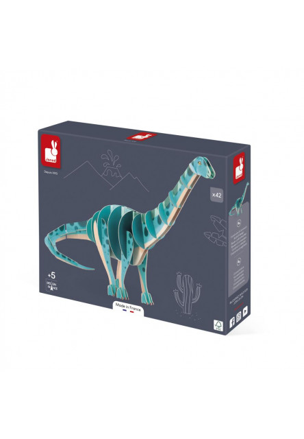 Dřevěné 3D puzzle Dinosaurus Diplodocus Dino 42 ks