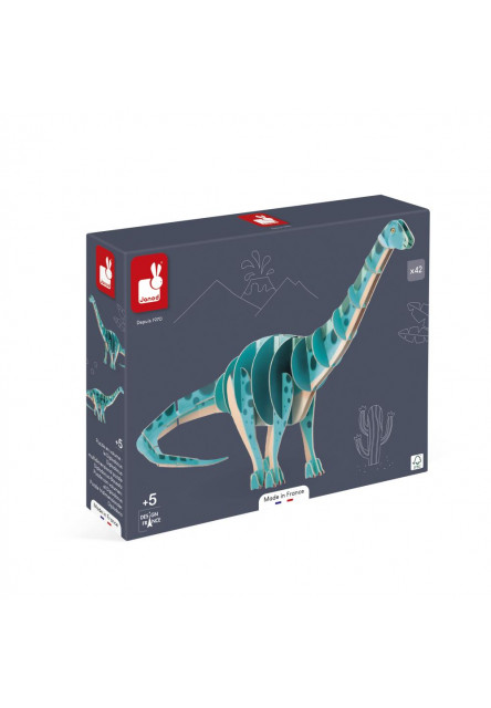 Dřevěné 3D puzzle Dinosaurus Diplodocus Dino 42 ks