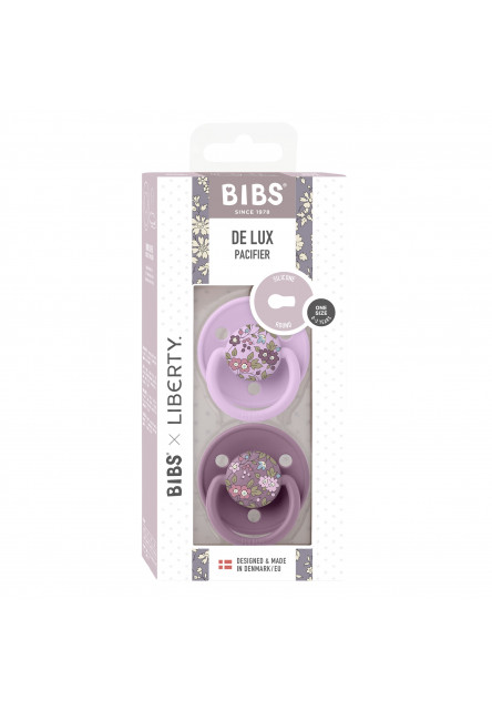 BIBS x LIBERTY De Lux cumlíky zo silikónu 2ks - one size (Violet Sky / Mauve)