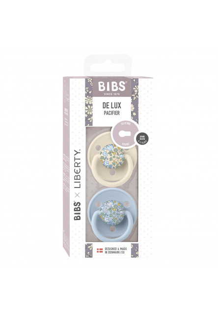 BIBS x LIBERTY De Lux cumlíky zo silikónu 2ks - one size (Fossil Grey / Sage)