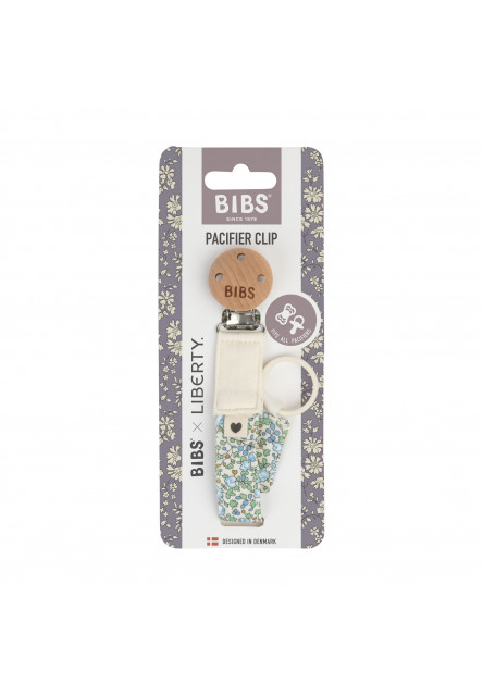 BIBS x LIBERTY klip na cumlík z BIO bavlny (Fossil Grey)