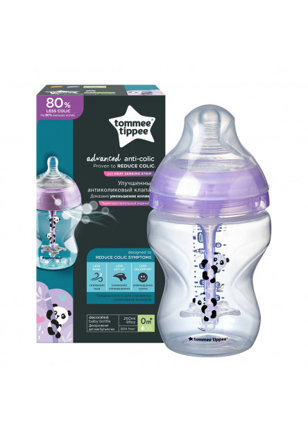 Kojenecká láhev C2N ANTI-COLIC Girl 260ml 0m+