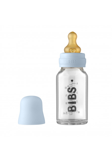 BIBS Baby Bottle sklenená fľaša 110ml (Baby Blue) BIBS