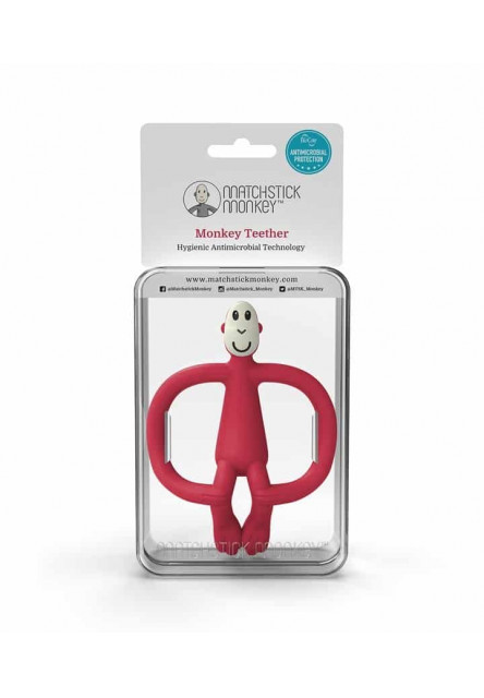 Hryzátko a zubná kefka teether red