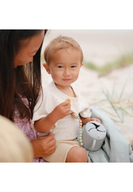 MUSHIE Eva klip na cumlík (White)