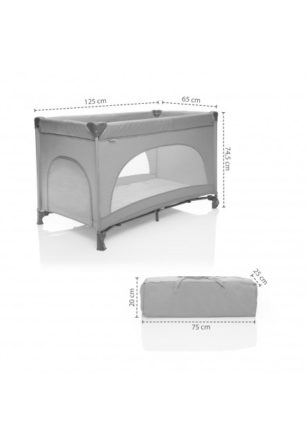 Postieľka skladací Lely, Antracit Grey