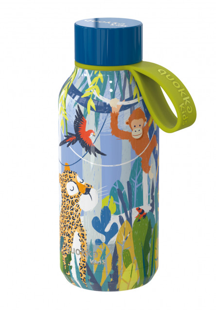 Nerezová termoláhev Solid Kids s poutkem Jungle 330 ml Quokka