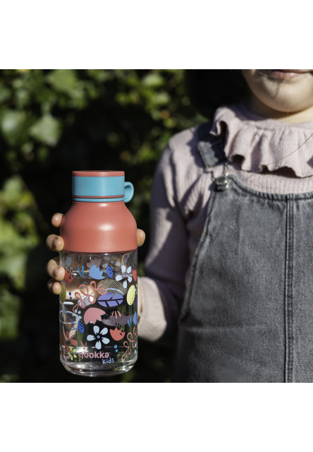 Plastová láhev Ice Kids s poutkem Flowers 430 ml