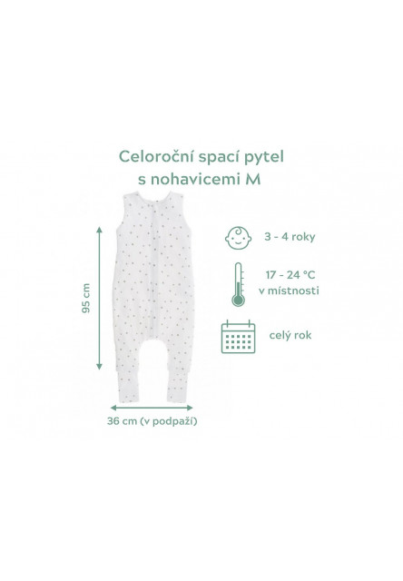 Celoroční spací pytel s nohavicemi Sleepee Vintage Animals Amaranth/Cream M