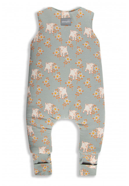 Celoroční spací pytel s nohavicemi Sleepee Vintage Animals Sky Blue/Cream XS