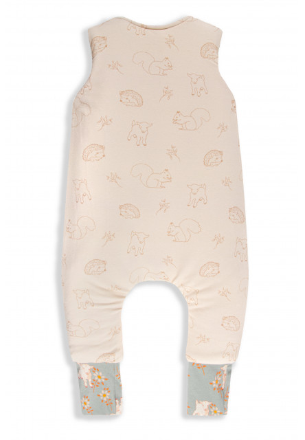 Celoroční spací pytel s nohavicemi Sleepee Vintage Animals Sky Blue/Cream XS