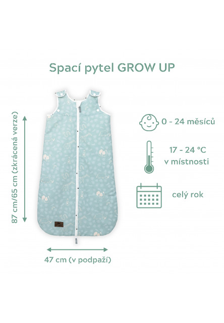 Spací pytel Sleepee Grow Up Vintage Animals Almond