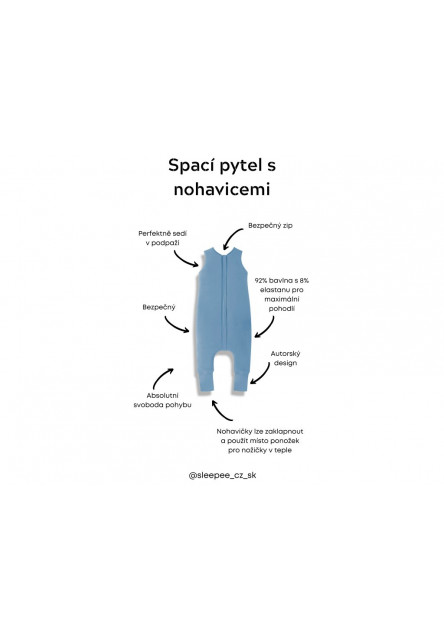 Lehký spací pytel s nohavicemi Sleepee Green XS