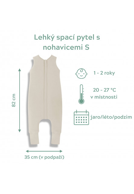 Lehký spací pytel s nohavicemi Sleepee Grey XS