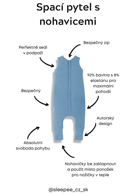 Lehký spací pytel s nohavicemi Sleepee Petrol XS