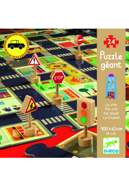 Pop to play puzzle: Mesto (skladacia dráha na hranie) DJECO